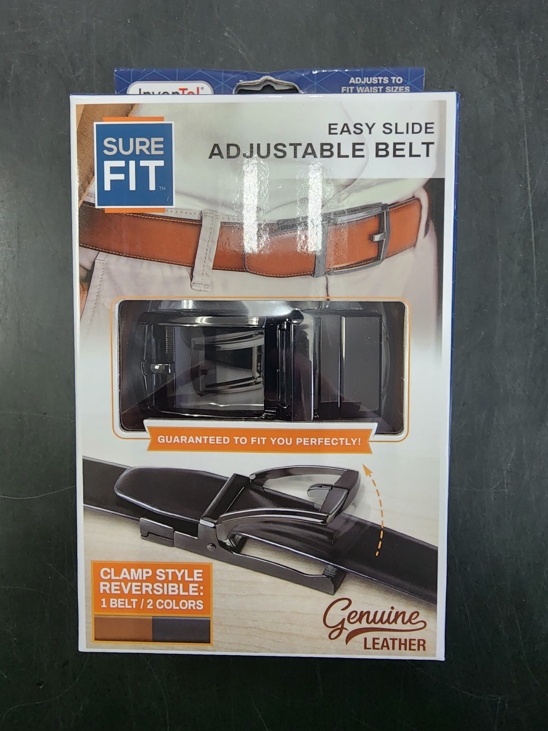 Sure Fit Belt  Easy-Slide Adjustable Leather Belt